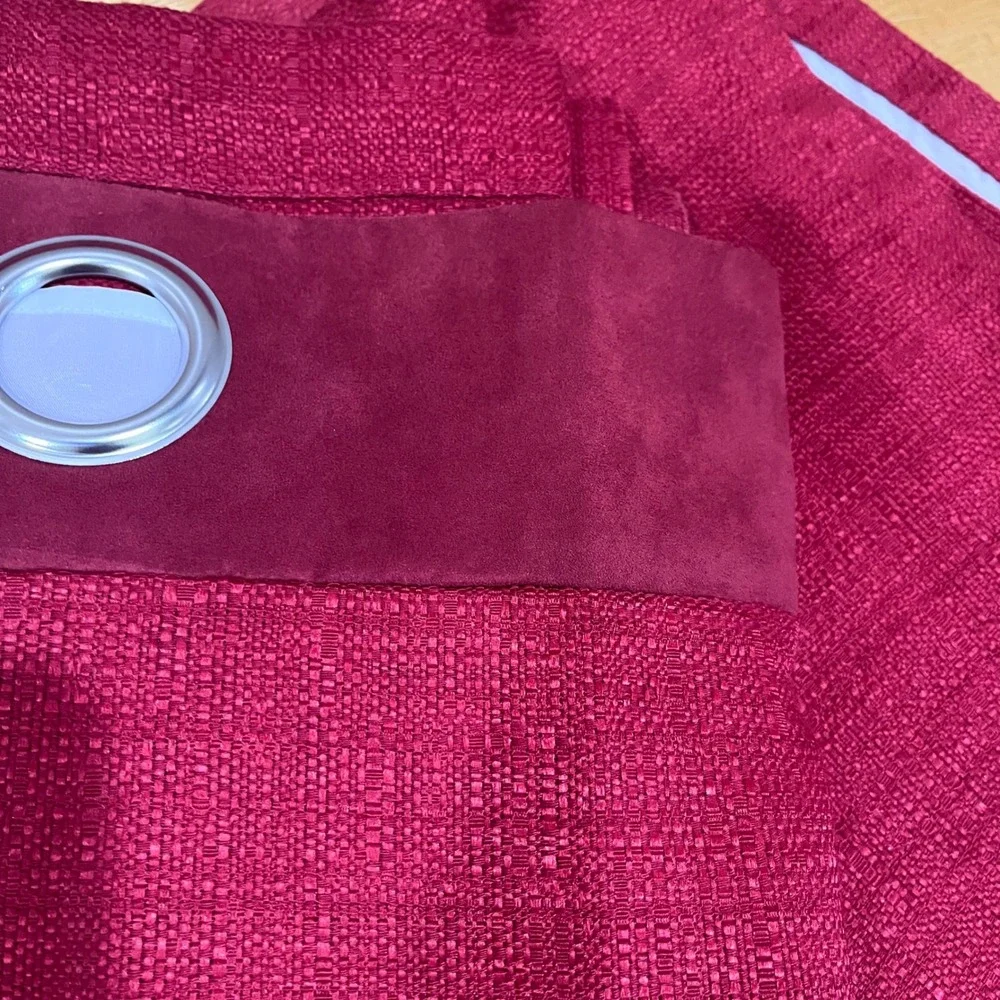 Pier 1 Imports Ciudad Garnet Red Grommet Curtain Panels‎ 54x84 Set of 2 Vtg